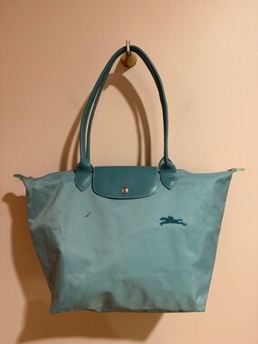 Longchamp Le Pliage Teal Tote Handbag